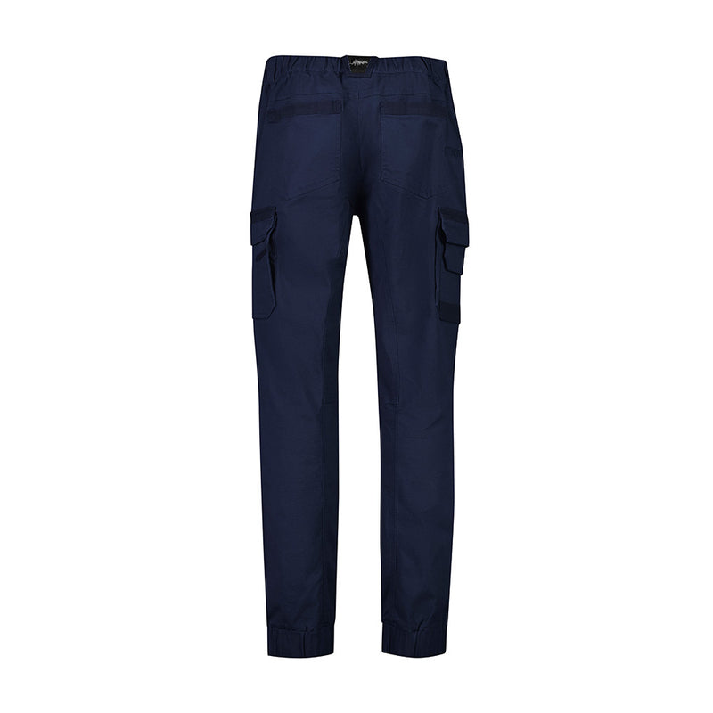 Load image into Gallery viewer, Syzmik Streetworx Heritage Cuffed Pant features durable canvas weave, elasticated waist, cuffed hem, double-layered knee, triple-stitched crotch, ample pockets for tools, ensuring comfort and resilience for demanding work environments.