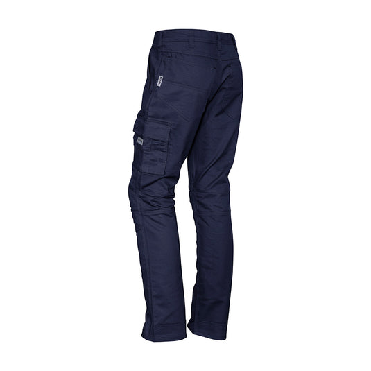 Syzmik Mens Rugged Cooling Cargo Pant, Stout, featuring durable square weave cotton ripstop, 10 functional pockets, and reinforced stress points, designed for optimal airflow and flexibility, ideal for active work environments.