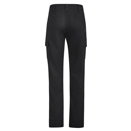 Syzmik Lightweight Drill Cargo Pant featuring a modern slim fit and reinforced double-layer knee, highlighted by two large cargo pockets and wide belt loops, designed for durability and comfort.