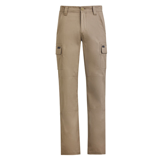 Syzmik Lightweight Drill Cargo Pant with reinforced double layer knee, wide belt loops, and multiple cargo pockets, crafted from durable cotton twill for comfort and durability, ideal for workplace safety.