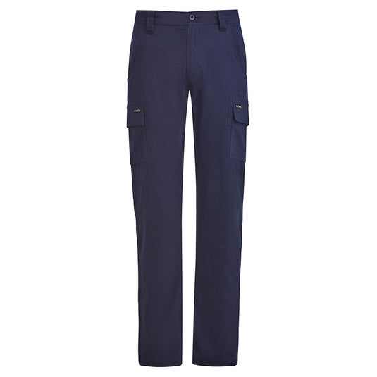 Syzmik Lightweight Drill Cargo Pant featuring reinforced double-layer knees, wide belt loops, and multiple pockets, designed for durability and comfort, ideal for safety and work environments.