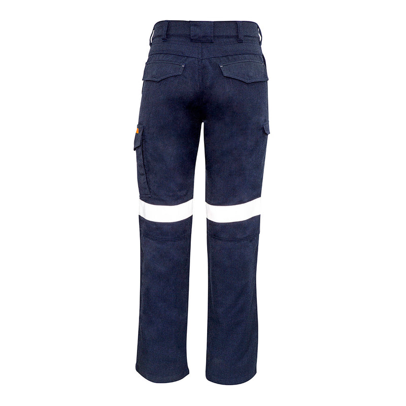 Load image into Gallery viewer, Syzmik Mens Taped Cargo Pant 10 Cal, featuring double-layer knees, cargo pockets with flaps, and reflective FR tape, designed for comfort and durability in demanding safety and work environments.