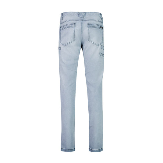 Syzmik Mens Streetworx Stretch Jean, featuring a slim fit with triple-stitched crotch panel, double-layer knees, and multiple practical pockets, designed for durability and comfort in active work environments.