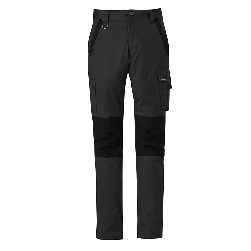 Load image into Gallery viewer, Syzmik Streetworx Tough Pant featuring reinforced knees, a mobile phone pocket with Phone Guard Technology, and multiple tool pockets, designed for comfort and durability, ideal for safety-focused work environments.