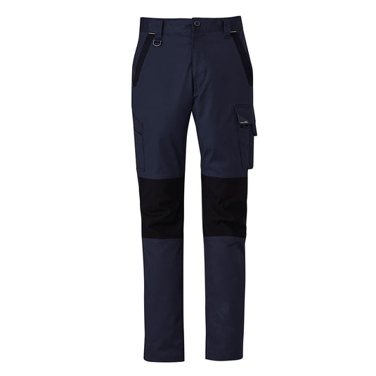 Syzmik Streetworx Tough Pant featuring multiple pockets, including a mobile phone pocket with Phone Guard Technology, cargo and tool pockets, and reinforced knees, designed for durability and functionality.
