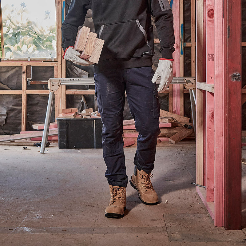 Load image into Gallery viewer, Syzmik Mens Rugged Cooling Stretch Pants featuring a modern straight fit, lightweight ripstop fabric, large cargo pockets, and double-layer knees, ideal for active work environments requiring durability and flexibility.