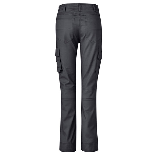 Syzmik Womens Rugged Cooling Cargo Pant featuring 10 multifunctional pockets, mobile phone and ruler pocket. Designed with back waist venting and mechanical stretch for comfort and movement, suitable for active work environments.