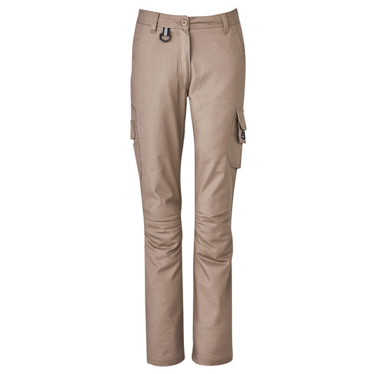 Syzmik Womens Rugged Cooling Cargo Pant featuring multiple functional pockets, reinforced stress points, and a modern fit, ideal for workplace safety and comfort.