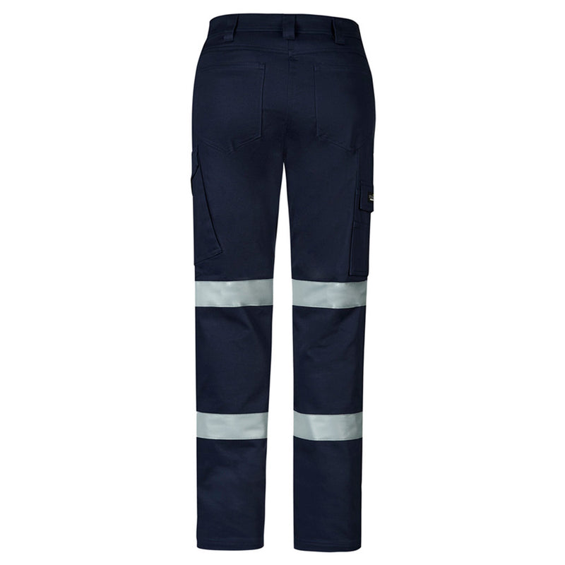 Load image into Gallery viewer, Syzmik Womens Essential Stretch Taped Cargo Pant featuring reflective stripes and multiple pockets, designed for safety and functionality. Ideal for work environments requiring comfort, durability, and enhanced visibility.