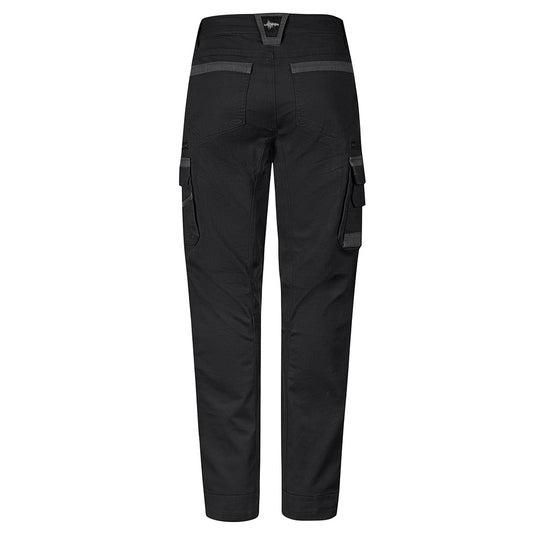 Syzmik Streetworx Heritage Pant featuring robust canvas weave, double-layer knee, and multiple pockets for tools, ensuring durability and functionality, ideal for demanding work environments.