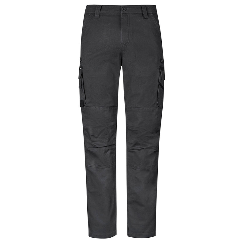 Load image into Gallery viewer, Syzmik Streetworx Heritage Pant showcasing durable design with double-layer knee and triple-stitched crotch, featuring multiple pockets including zip, cargo, and phone pockets, ideal for robust work environments.