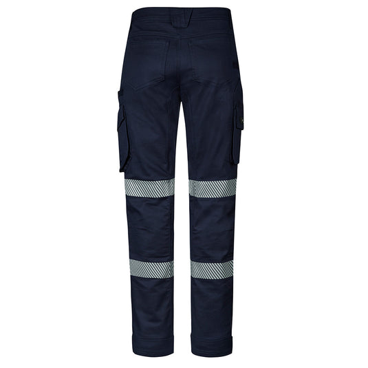 Syzmik Rugged Cooling Stretch Segmented Taped Pant features reflective stripes and multiple pockets, ideal for workplace safety and comfort, with a modern straight fit and durable, lightweight ripstop fabric.