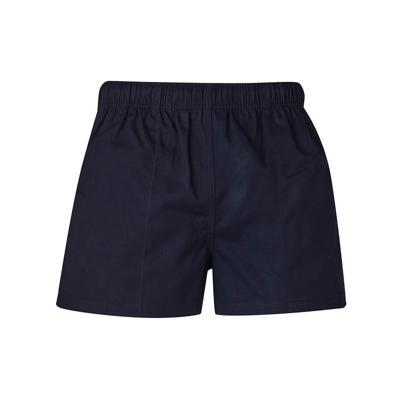 Load image into Gallery viewer, Syzmik Cotton Rugby Shorts featuring an elastic waist with an internal drawstring, two side waist pockets, and one back hip pocket, perfect for summer workwear from Active Safety.