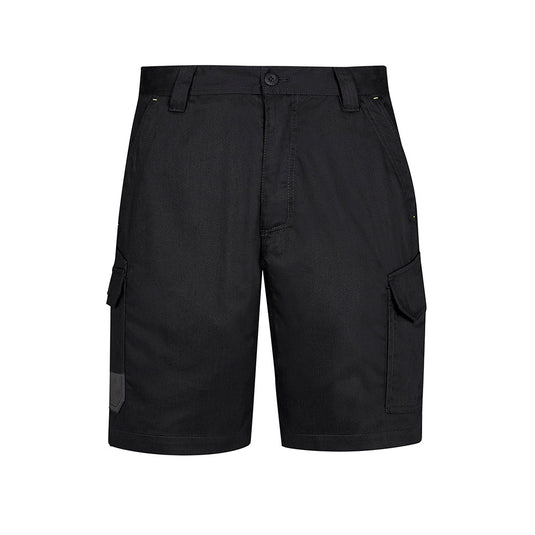 Syzmik Mens Summer Cargo Short featuring lightweight, 100% cotton fabric with modern styling, multiple utility pockets including a large cargo pocket, and reinforced stitching, ideal for workplace and active environments.