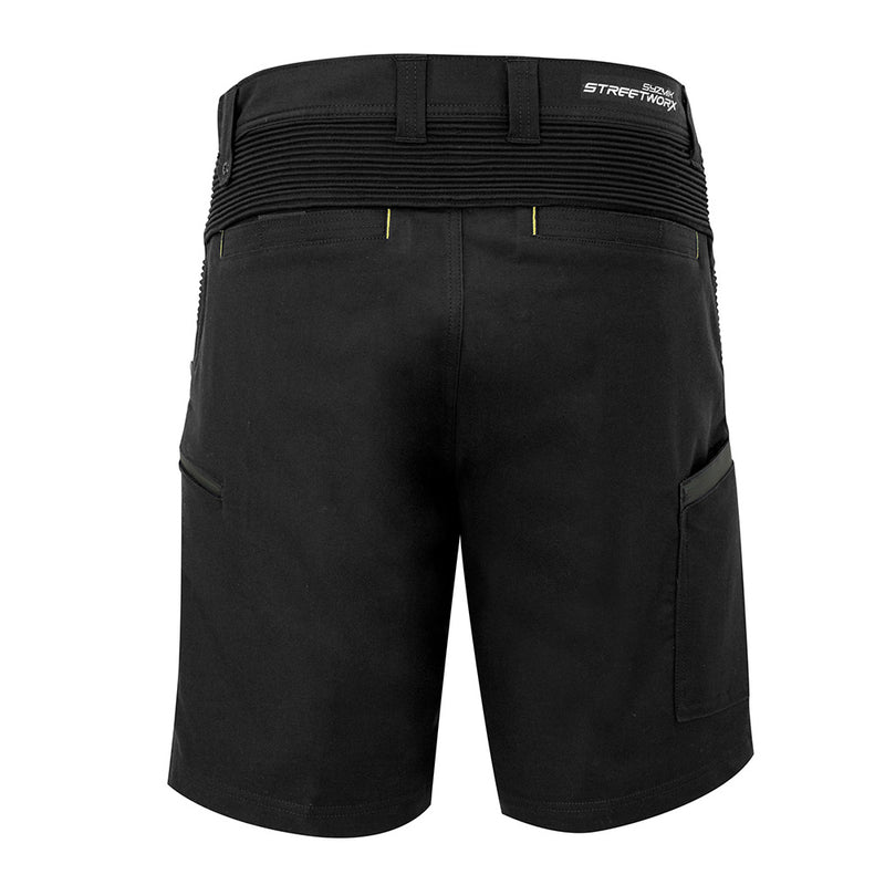 Load image into Gallery viewer, Syzmik Mens Streetworx Stretch Shorts featuring a modern design with a belt, crafted from soft stretch cotton for comfort and mobility, ideal for active work environments.