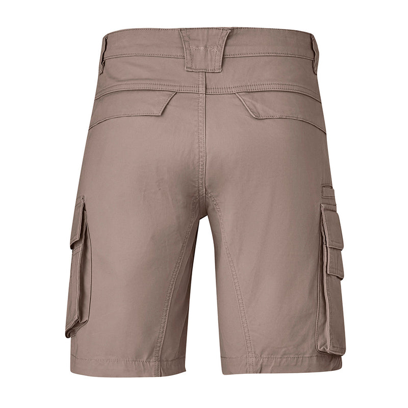 Load image into Gallery viewer, Syzmik Streetworx Curved Cargo Short featuring multiple pockets, including two large cargo pockets with flap closures and a mobile phone pocket, designed for comfort and functionality with a modern straight fit.