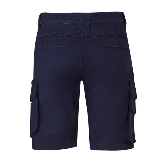 Syzmik Streetworx Curved Cargo Short with modern straight fit, visible curved leg panels, and multiple functional pockets, ideal for safety and workwear needs from Active Safety's diverse product range.