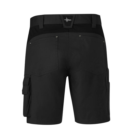 Syzmik Streetworx Tough Short with multi-tool pocket, mobile phone guard, and large cargo pocket, showcasing a modern straight fit with reinforced seams for durability and comfort.