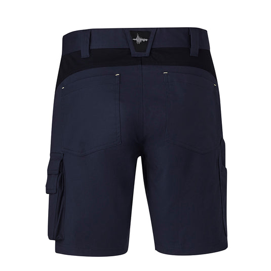 Syzmik Streetworx Tough Short featuring a modern straight fit with multiple pockets, including a mobile phone pocket with Phone Guard Technology, designed for durability and enhanced comfort in safety workwear.