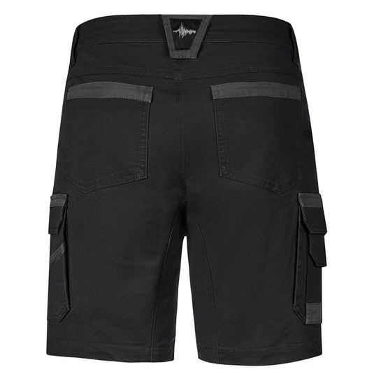 Syzmik Streetworx Heritage Short featuring dual cargo pockets, a ruler pocket, and reinforced stitching for durability, designed for tough work environments. Ideal for active safety and workwear needs.