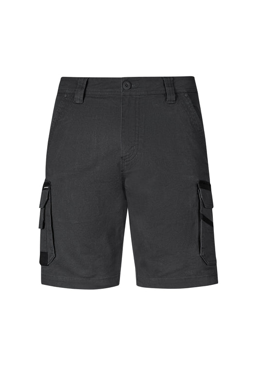Syzmik Streetworx Heritage Short featuring durable canvas weave, slim fit, and multiple functional pockets, ideal for robust work environments and active safety needs.