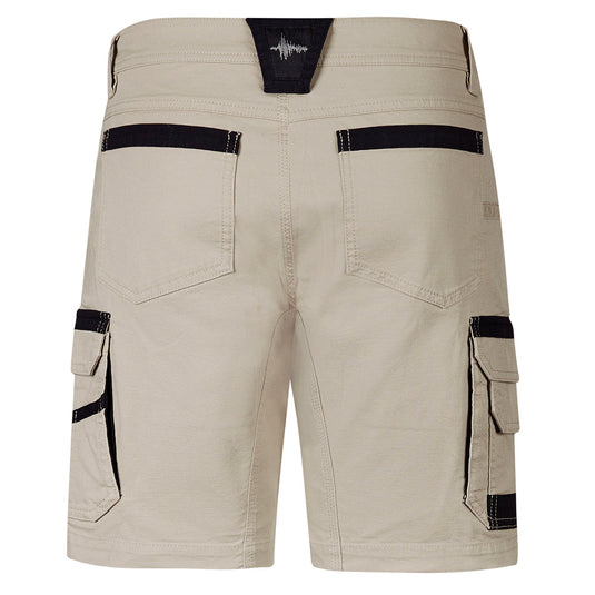 Syzmik Streetworx Heritage Short featuring durable canvas weave, triple-stitched crotch, and multiple utility pockets, designed for rugged work environments. Ideal for active safety and workplace demands.
