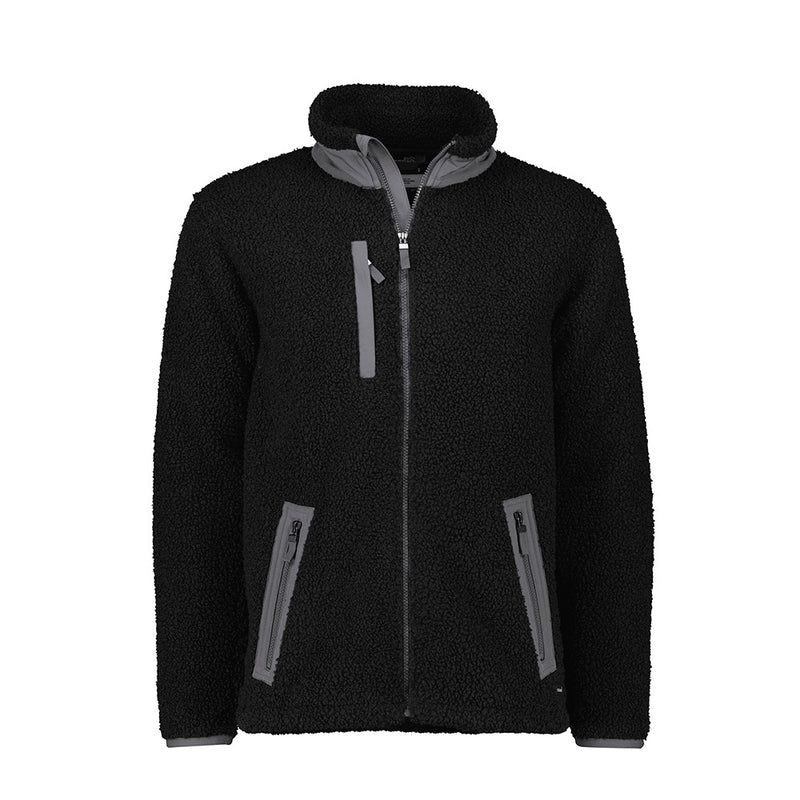 Load image into Gallery viewer, Syzmik Streetworx 530gsm Full Zip Sherpa Fleece features a textured sherpa outer with bonded fleece lining, zippered chest and hip pockets, and contrast trim, ideal for safety-focused workwear environments.