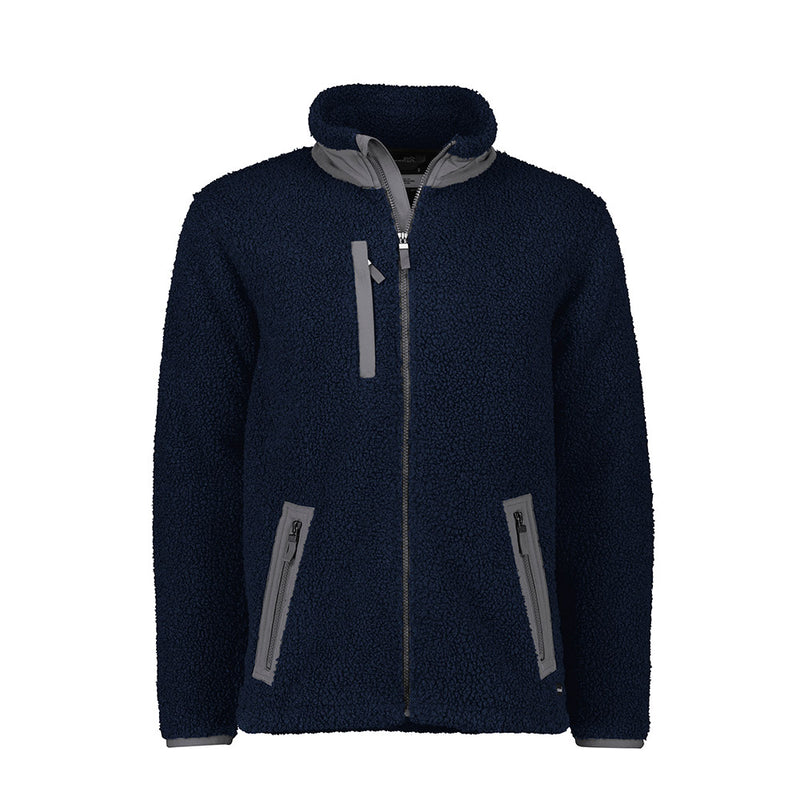Load image into Gallery viewer, Syzmik Streetworx 530gsm Full Zip Sherpa Fleece with textured sherpa outer and warm bonded fleece lining, featuring a zippered chest pocket and two front hip pockets, ideal for workplace safety and comfort.