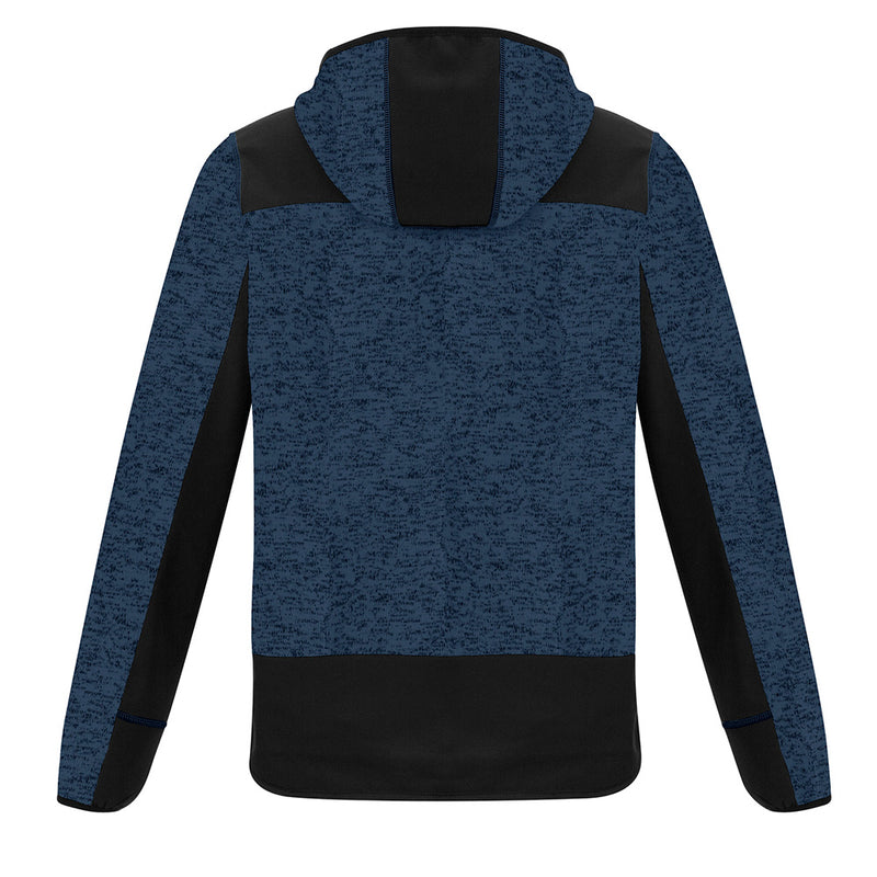Load image into Gallery viewer, Syzmik Streetworx Knit Hoodie featuring durable soft shell panels at high wear areas, thumb holes with softshell reinforcement, and secure zip pockets, ideal for workwear and safety use.