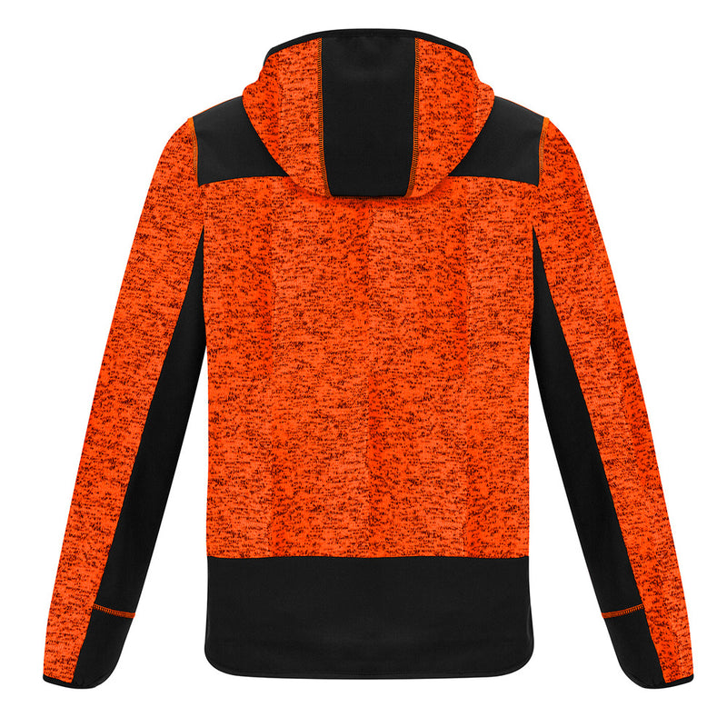 Load image into Gallery viewer, Syzmik Streetworx Knit Hoodie featuring a hood, designed with reinforced soft shell panels at high-wear areas and thumb holes for added glove-like protection, includes secure side and chest zip pockets.