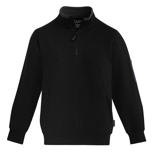 Syzmik 1/4 Zip Brushed Fleece Jumper features a sleek half-zip design with secure hip pockets and a pen pocket on the arm, ideal for safety-focused work environments.