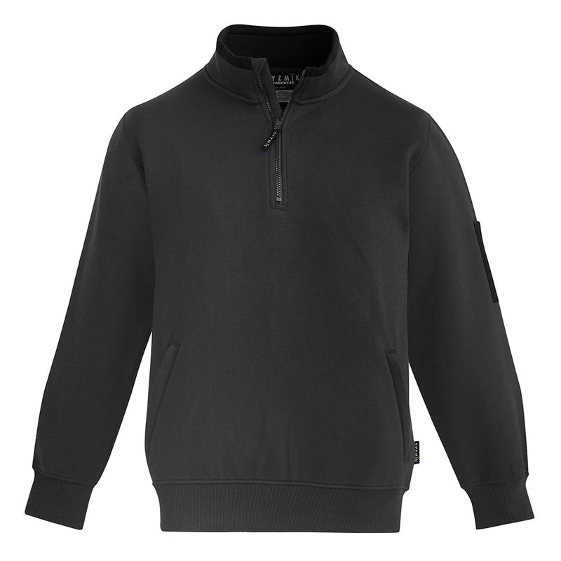 Load image into Gallery viewer, Syzmik 1/4 Zip Brushed Fleece Jumper, featuring a half-zip design with secure hip pockets and a pen partition on the arm, ideal for workplace comfort and safety.