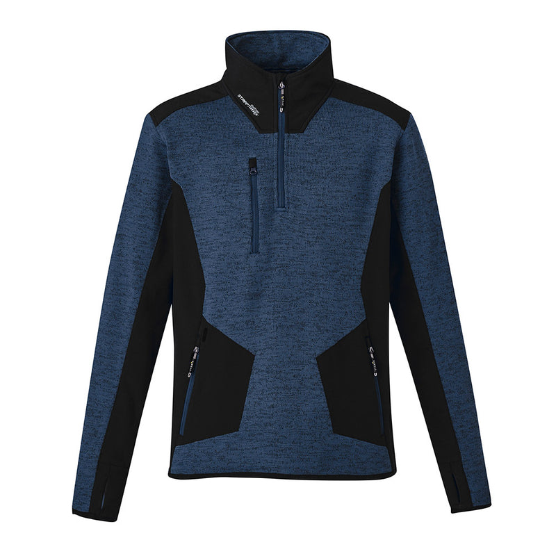 Load image into Gallery viewer, Syzmik Streetworx Reinforced 1/4 Zip Pullover featuring a high neck, thumb holes, and multiple zip pockets, designed for durability with contrast softshell panels in high wear areas.