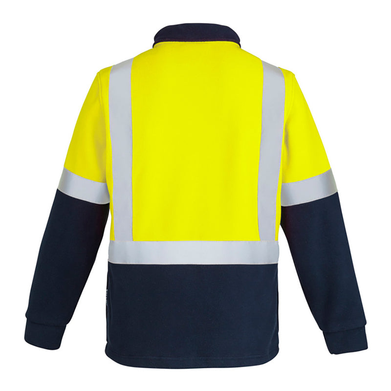 Load image into Gallery viewer, Syzmik Hi Vis Taped Polar Fleece Jumper featuring reflective stripes, comfort cuffs, and side seam pockets. Ideal for safety and warmth, this jumper is designed for New Zealand's active work environments.