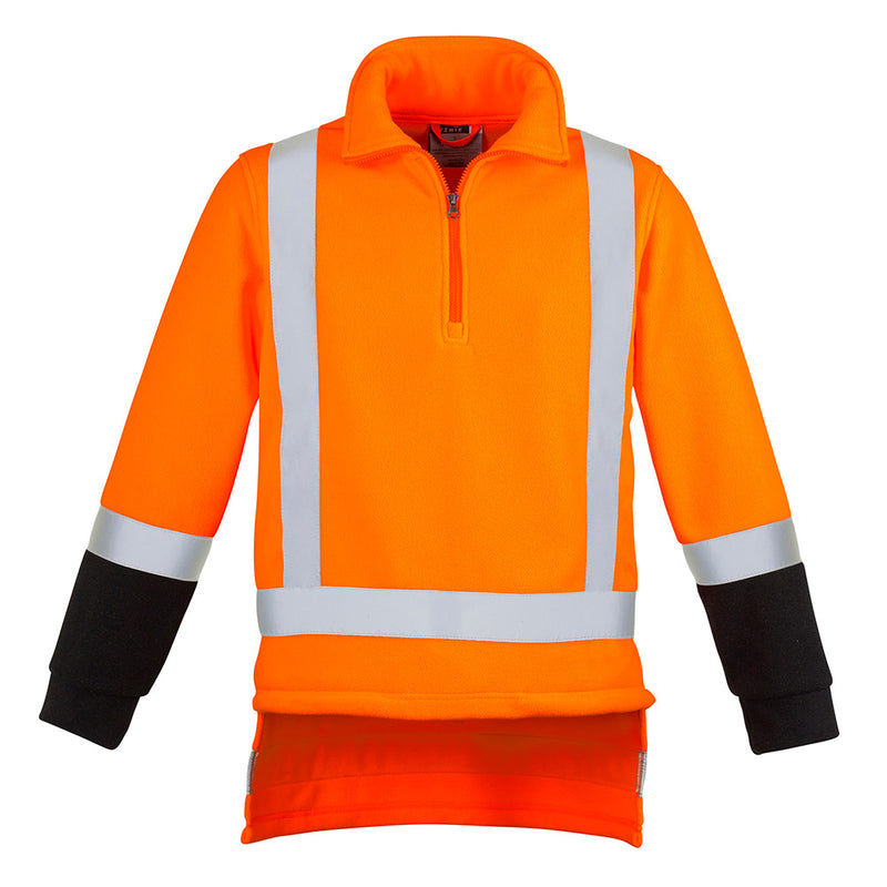 Load image into Gallery viewer, Syzmik TTMC-W23 Fleece Jumper features reflective 3M™ 8910 tape, comfort cuffs, and a chunky zip, designed for high-visibility and warmth, ideal for New Zealand road safety compliance.