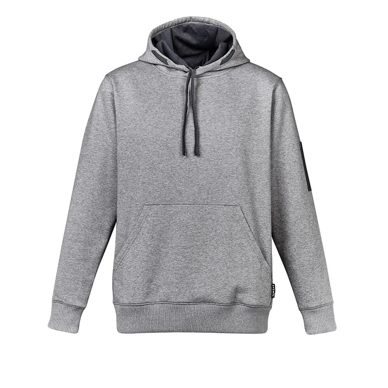 Load image into Gallery viewer, Syzmik Multi Pocket Fleece Lined Hoodie features a safety drawstring, woven arm pen pocket, and multiple secured pockets, ideal for active safety needs with reinforced stress points and warm fleece lining.