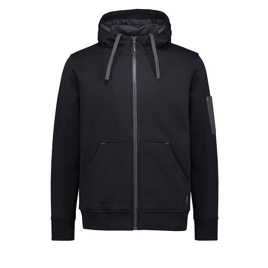 Syzmik Unisex Zip Front Multi-Pocket Hoodie showcasing its durable design with multiple pockets, reinforced stress points, and a full zip, ideal for safety and functionality in work environments.