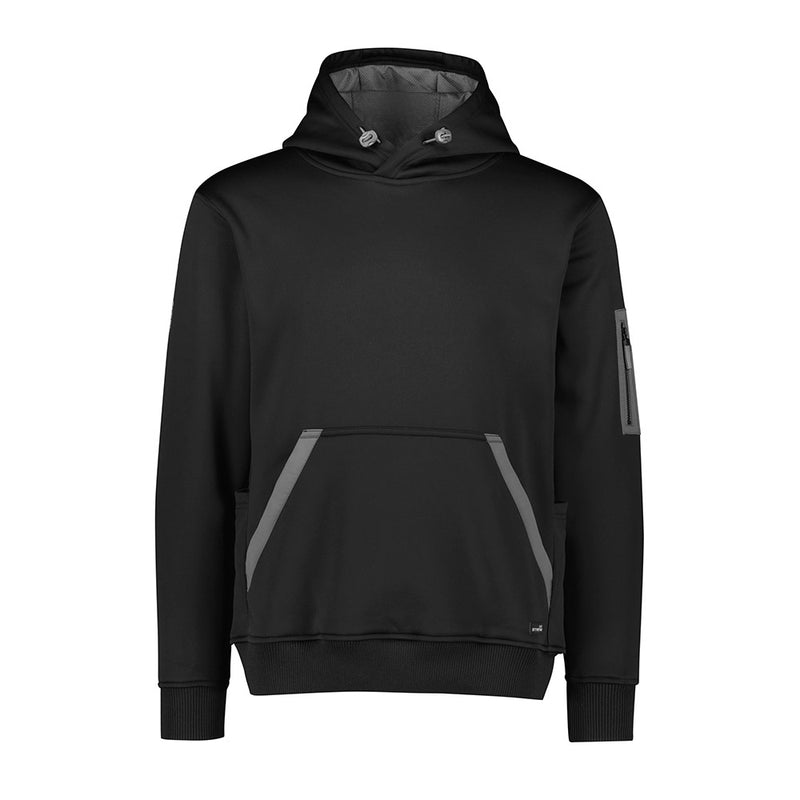 Load image into Gallery viewer, Syzmik Streetworx Water Resistant Hoodie, featuring grey striped design, zippered kangaroo and arm pockets, and eco-friendly water-resistant fleece, ideal for safety and workwear needs from Active Safety.