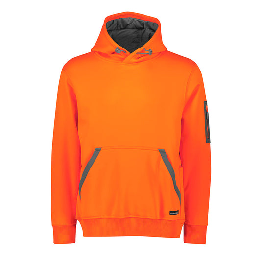 Syzmik Streetworx Water Resistant Hoodie featuring a grey-trimmed design, zippered kangaroo pockets, and a contrasting arm pocket, ideal for protection against rain and cold, aligning with Active Safety's commitment to durable workwear.