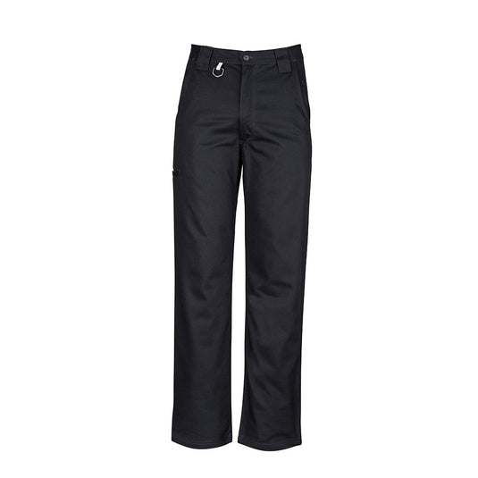 Syzmik Mens Utility Pant, crafted from 100% cotton twill, features reinforced heel and pocket patches, wide belt loops, and triple-stitched seams, ideal for durable workwear at Active Safety.