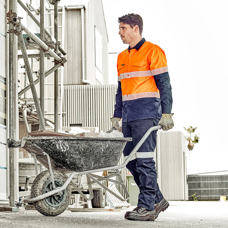 Load image into Gallery viewer, Syzmik Mens Taped Utility Pant, Stout: Durable work pants featuring reflective tape, reinforced heel and pocket patches, wide belt loops, and triple-stitched seams, ideal for tough jobs while maintaining comfort.