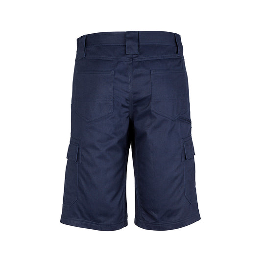 Syzmik Drill Cargo Short featuring multiple pockets and triple-stitched seams, ideal for durability and utility in work environments.