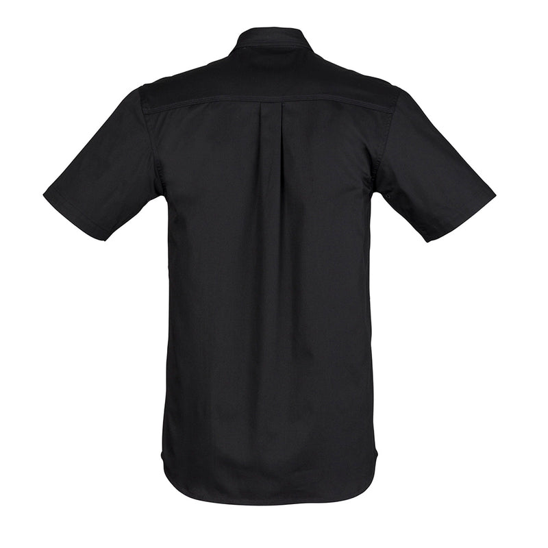 Load image into Gallery viewer, Syzmik Lightweight Tradie Work Shirt showcasing short sleeves, triple-stitched seams, and multiple chest pockets, designed for comfort and functionality in demanding work environments.