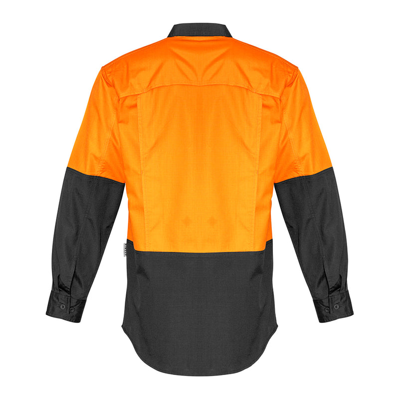 Load image into Gallery viewer, Syzmik Hi Vis Rugged Cooling Spliced Shirt, featuring mesh venting for breathability, mechanical stretch for movement, and reinforced stress points, ideal for safety and workwear environments.