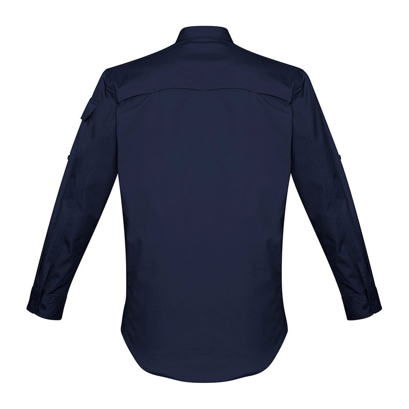 Load image into Gallery viewer, Syzmik Rugged Cooling Ripstop L/S Work Shirt featuring long sleeves, mesh venting, and multiple pockets, designed for enhanced movement and functionality, ideal for safety and workwear environments.