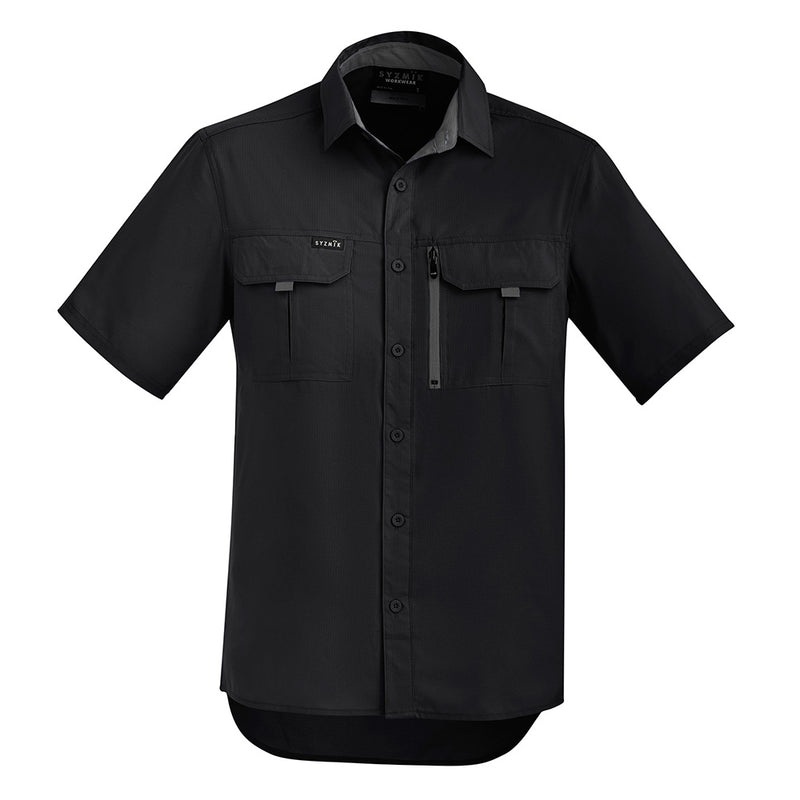 Load image into Gallery viewer, Syzmik Outdoor Ripstop Work Shirt featuring two chest pockets, including a zip pocket for mobile phones, with breathable mesh underarms and upper back venting for maximum airflow.
