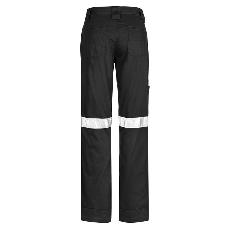 Load image into Gallery viewer, Syzmik Womens Taped Utility Trouser featuring reflective tape and reinforced heel and pocket patches. Designed for durability with wide belt loops and triple-stitched seams, ideal for active safety environments.