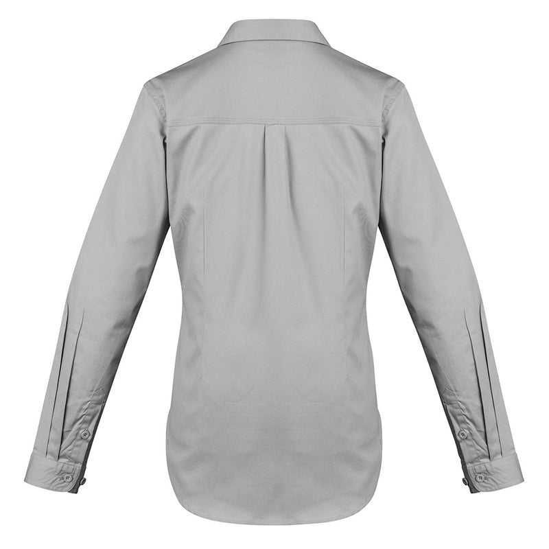 Load image into Gallery viewer, Syzmik Womens Lightweight L/S Work Shirt, featuring long sleeves, triple-stitched seams, and a button flap pocket, ideal for staying cool and comfortable in demanding work environments.