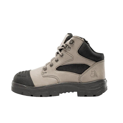 Load image into Gallery viewer, Steel Blue Parkes Zip Safety Boots, Slate, featuring a rugged hiker-style design with a sturdy industrial-grade zipper and a durable scuff cap, are ideal for construction and warehouse environments.