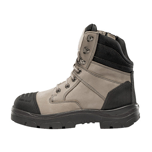 Load image into Gallery viewer, Steel Blue Southern Cross Zip Safety Boots, Slate, feature a rugged design with a sturdy steel toe cap and industrial-grade zipper, ideal for construction and trades, emphasizing safety and comfort.